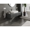 Mexen Rivel шкаф за баня с плот 120 см, 1 чекмедже, оребрен, матов графит