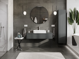 Mexen Rivel банята шкаф под мивка 120 см с плот, 1 чекмедже, оребрена, графит мат - 91A20-12023-1-BFC66