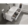 Mexen Rivel шкаф за баня под мивка 120 см с плот, 2 чекмеджета, фрезован, бял