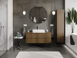 Mexen Rivel баня шкаф под мивка 120 см с плот, 2 чекмеджета, набразден, орех - 91A20-12047-2-BFFC86