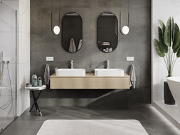 Mexen Rivel баня под-мивка шкаф 160 см с плот, 1 чекмедже, оребрена, дъб - 91A20-16023-1-BFC81