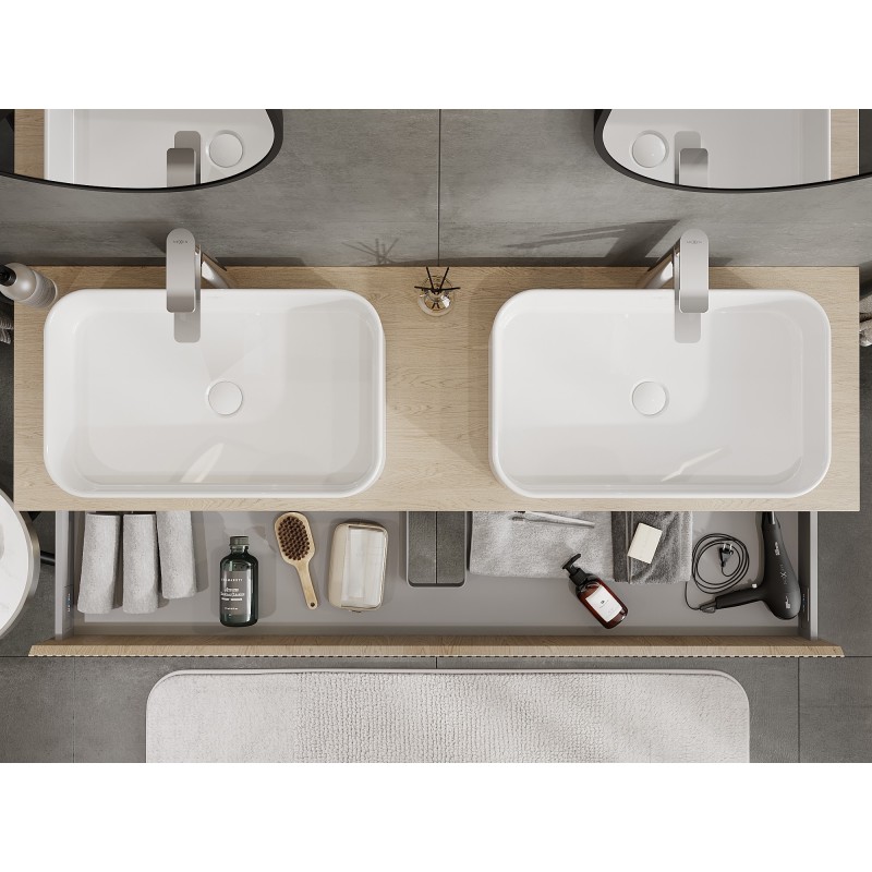 Mexen Rivel баня под-мивка шкаф 160 см с плот, 1 чекмедже, оребрена, дъб - 91A20-16023-1-BFC81