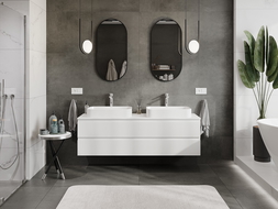 Mexen Rivel шкаф за баня под мивка 160 см с плот, 2 чекмеджета, рифлен, бял мат - 91A20-16047-2-BFFC01