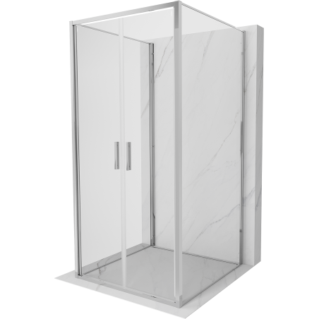Mexen Exo-B Duo 3S душ кабина 3-стенна въртяща 80 x 80 см, прозрачна, хром