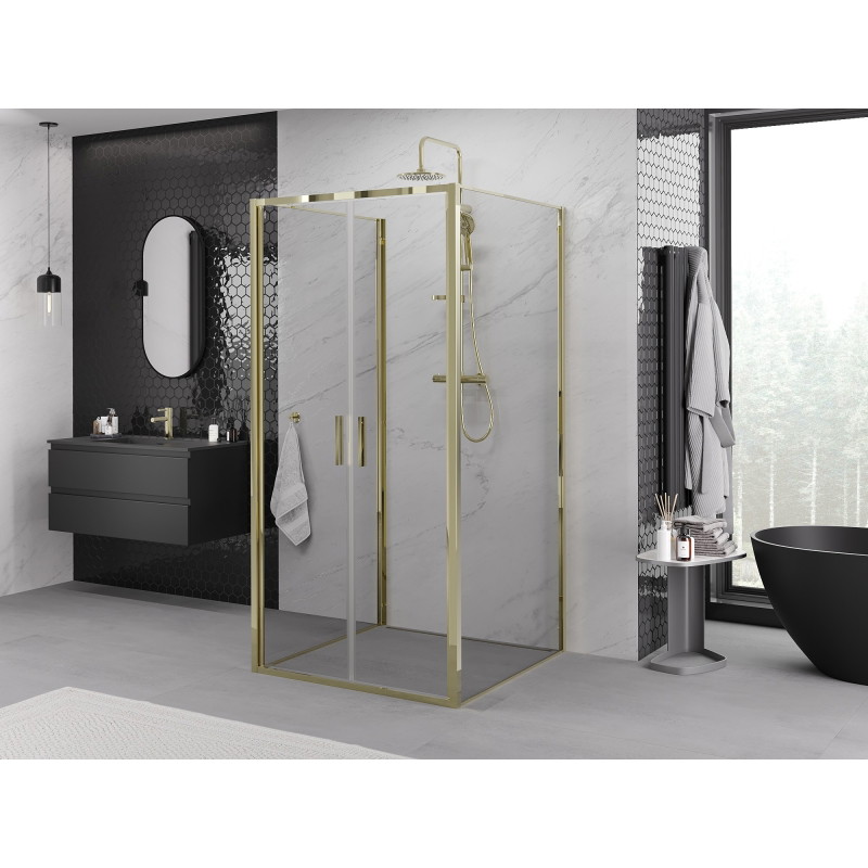 Mexen Exo-B Duo 3S душ кабина 3-стенна със сгъваеми врати 80 x 80 см, прозрачна,