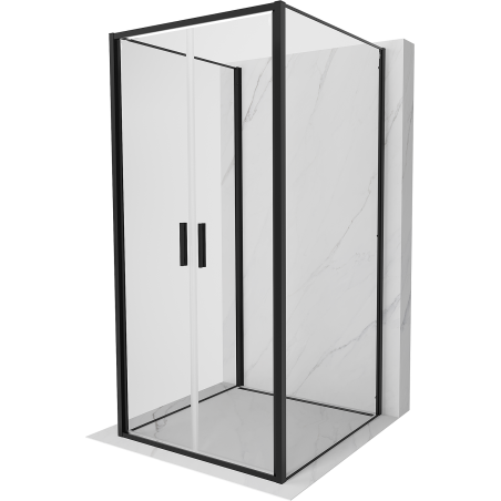 Mexen Exo-3S душ кабина с три стени, отваряща се 120 x 120 см, прозрачна, черна