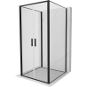 Mexen Exo-3S душ кабина с три стени, отваряща се 120 x 120 см, прозрачна, черна