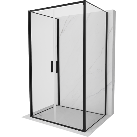 Mexen Exo-B Duo 3S душ кабина 3-стенна разтваряща се 80 x 70 см, прозрачна, черна