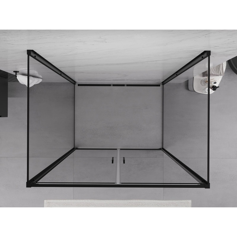 Mexen Exo-B Duo 3S душ кабина с 3 стени отваряема 90 x 110 см, прозрачна, черна