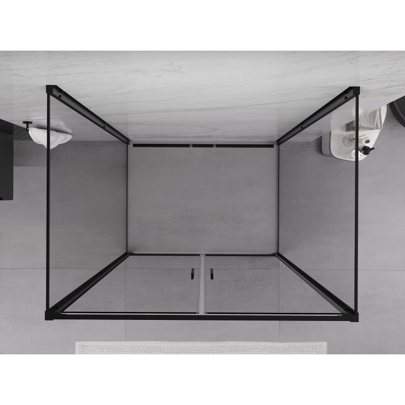 Mexen Exo-B Duo 3S душ кабина 3-стенна отваряема 110 x 95 см, прозрачна, черна
