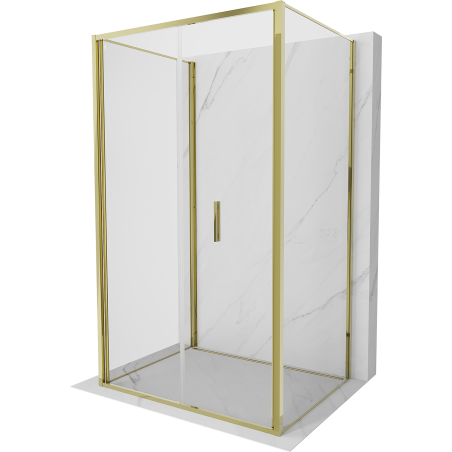 Mexen Exo-F 3S душ кабина 3-стенна сгъваема 75 x 80 см, прозрачна, златна