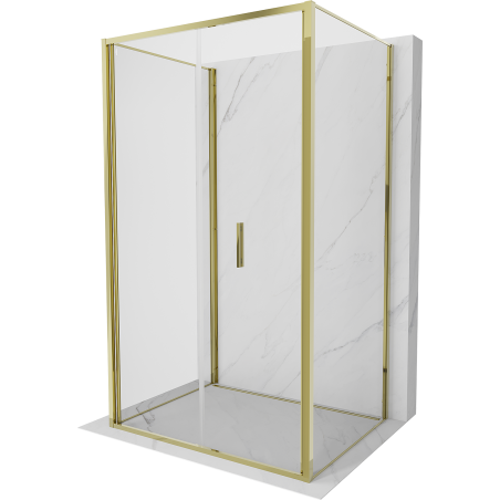Mexen Exo-3S 3-стенна сгъваема душ кабина 120 x 95 см, прозрачна, златна