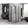 Mexen Exo-F 3S Сгъваема тройна душ кабина 80 x 110 см, прозрачна, черна