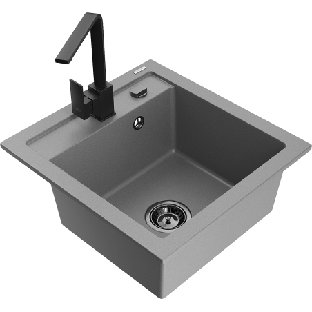 Mexen Vito гранитна кухненска мивка с 1 отделение и кухненски смесител Rita,