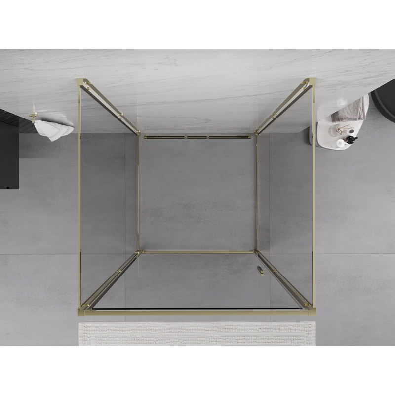Mexen Exo-B 3S 3-стенна душ кабина с врата 70 x 70 см, прозрачна, златна
