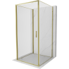 Mexen Exo-3S тристенна душ кабина с врата 90 x 90 см, прозрачна, златна