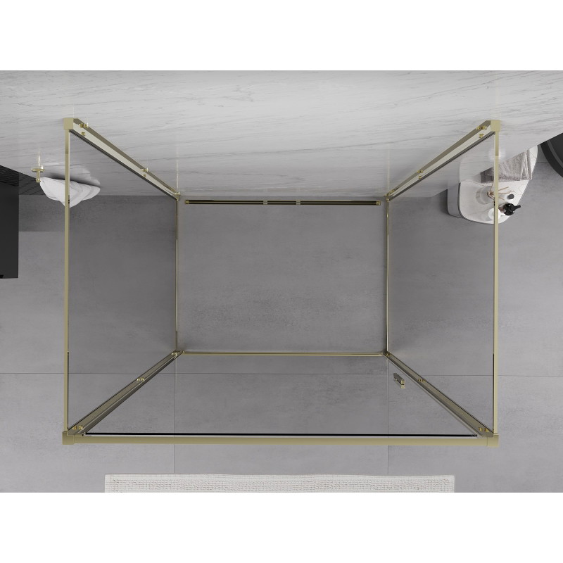 Mexen Exo-B 3S душ кабина 3-стенна отваряема 80 x 100 см, прозрачна, златна