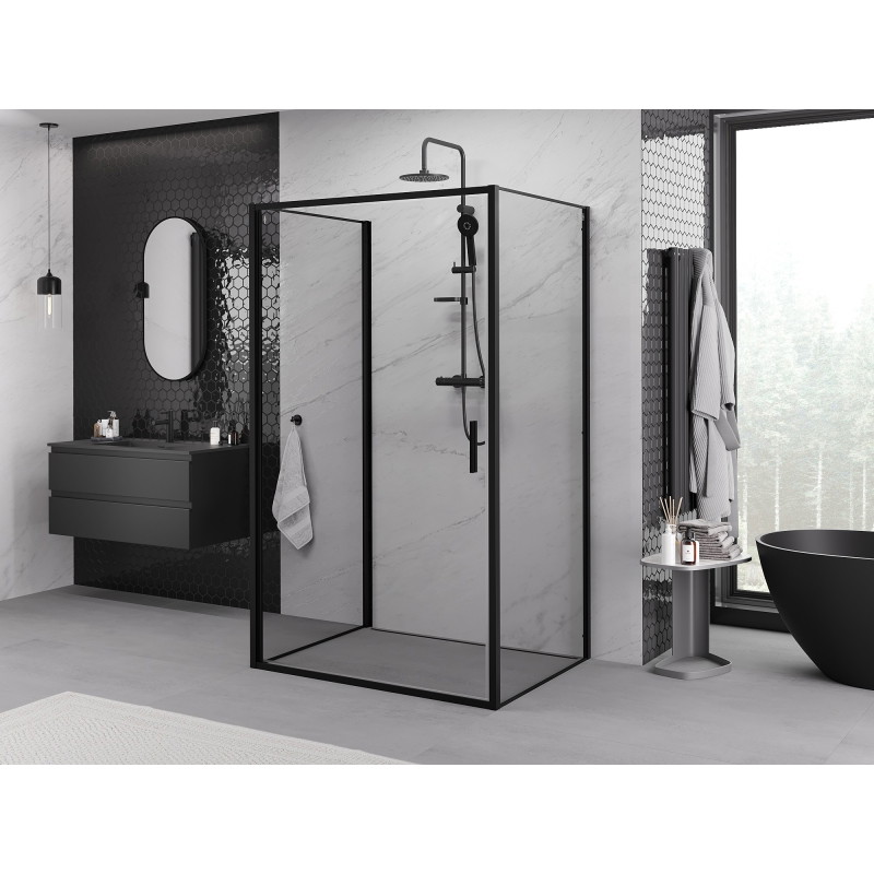 Mexen Exo-B 3S душ кабина 3-стенна с врати 80 x 85 см, прозрачна, черна