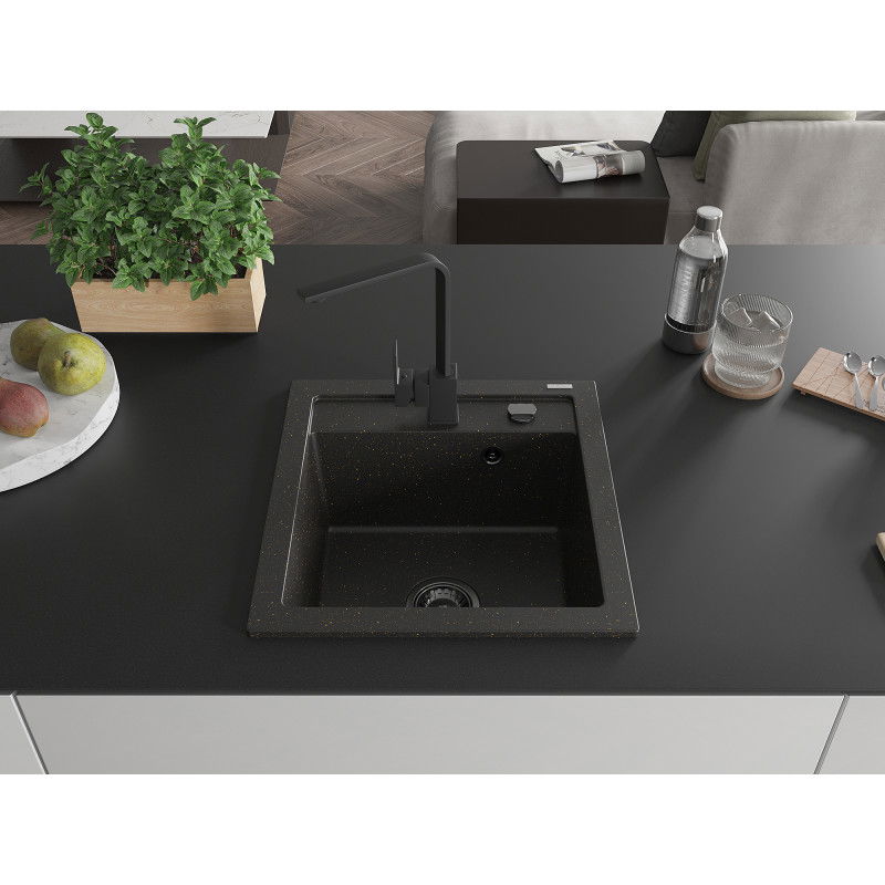 Mexen Vito гранитна мивка с 1 отделение с кухненски смесител Rita,