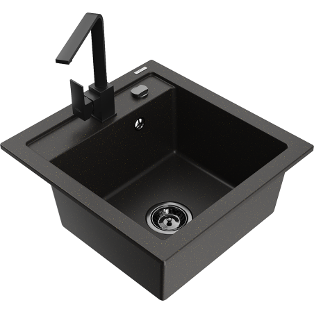 Mexen Vito гранитна мивка с 1 отделение с кухненски смесител Rita,