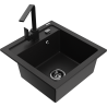 Mexen Vito гранитна мивка с 1 корито и кухненски смесител Rita, черен
