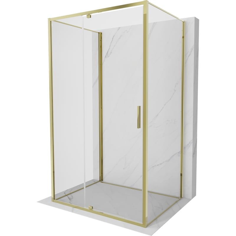 Mexen Exo-3S душ кабина 3-стенна с врата 105 x 70 см, прозрачна, златна