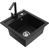 Mexen Vito гранитна мивка с 1 камера и кухненски смесител Рита, черен