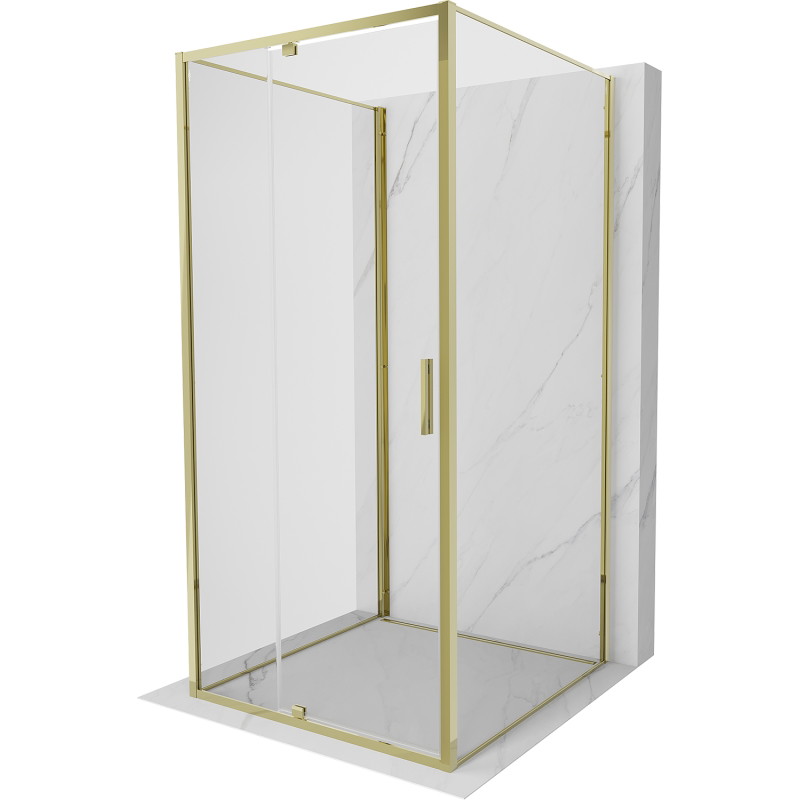 Mexen Exo-R 3S душ кабина 3-стенна, отворена 90 x 90 см, прозрачна, златна