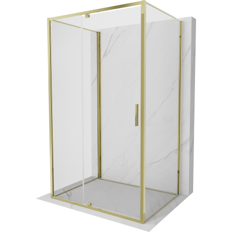 Mexen Exo-R 3S душ кабина 3-стенна отваряема 90 x 95 см, прозрачна, златна