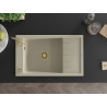 Mexen Elias гранитна мивка с 1 камера и отцедник 795 x 480 mm, бежова, златен