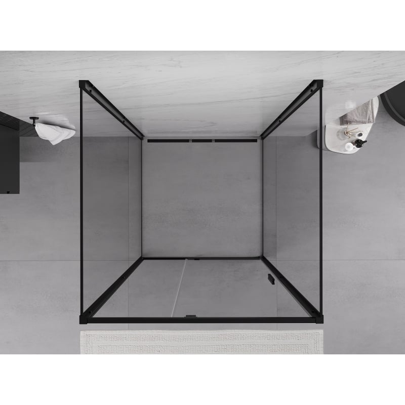Mexen Exo-3S тристенна душ кабина 90 x 90 см, прозрачна, черна - 819-090-090-70-00-3S