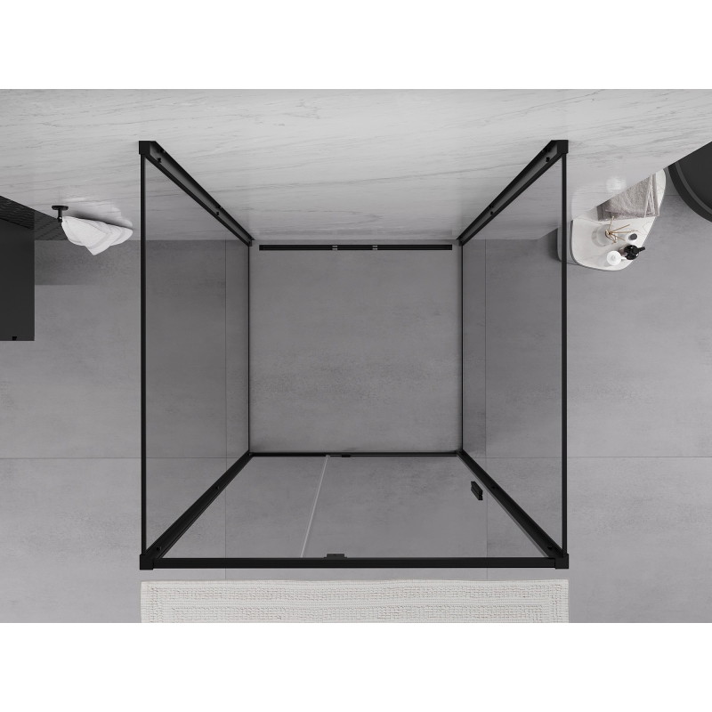 Mexen Exo-R 3S 3-стенна душ кабина с въртящи се врати 110 x 110 см, прозрачна,