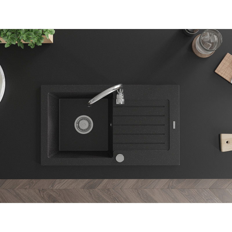 Mexen Pablo гранитна кухненска мивка с 1 отделение и сушилник 752 x 436 мм,