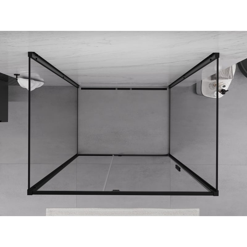 Mexen Exo-3S 3-стенна душ кабина 95 x 100 см, прозрачна, черна - 819-095-100-70-00-3S