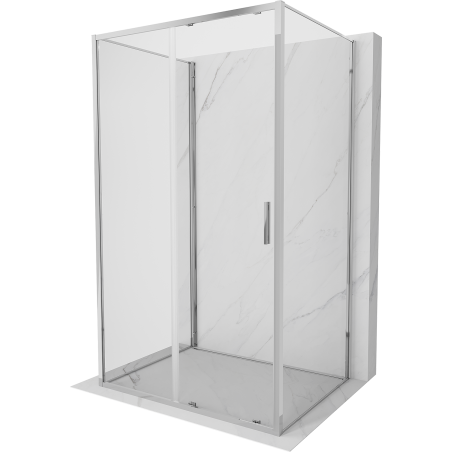 Mexen Exo-3S Стая за душ 3-стенна плъзгаща се 125 x 75 см, прозрачна, хром