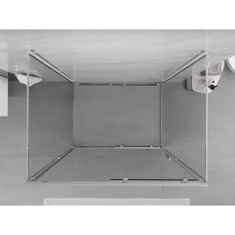 Mexen Exo-3S трисекторна плъзгаща се душ кабина 130 x 90 см, прозрачна, хром