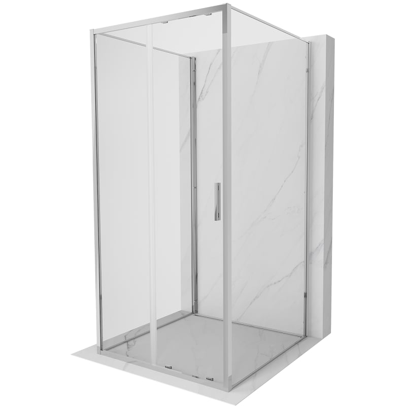 Mexen Exo-3S 3-стенна плъзгаща се душ кабина 95 x 95 см, прозрачен, хром