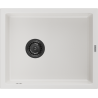 Мексен Педро гранитна мивка 1-коморна 560 x 460 mm, бяла, черен сифон - 6508561000-20-B