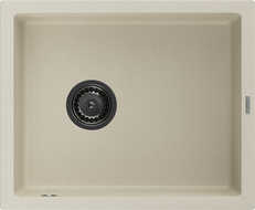 Mexen Pedro гранитна мивка с 1 камера 560 x 460 mm, бежова, черен сифон - 6508561000-69-B