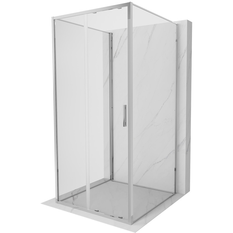 Mexen Exo-S 3S 3-стенна раздвижна душ кабина 100 x 100 cm, прозрачна, хром