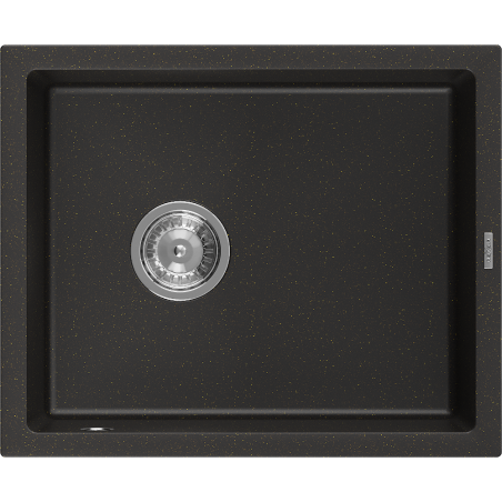 Mexen Pedro гранитна кухненска мивка 1-коморна 560 x 460 mm, черно/златен