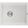 Mexen Pedro гранитна кухненска мивка с 1 отделение 560 x 460 mm, бял, сифон хром - 6508561000-20