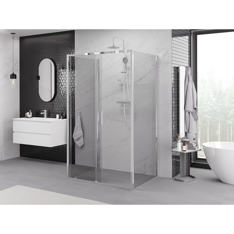 Mexen Exo-S 3S душ кабина 3-стенна плъзгаща се 95 x 110 см, прозрачна, хром