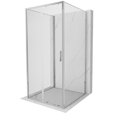 Mexen Exo-S 3S 3-стенна плъзгаща душ кабина 110 x 110 см, прозрачна, хром