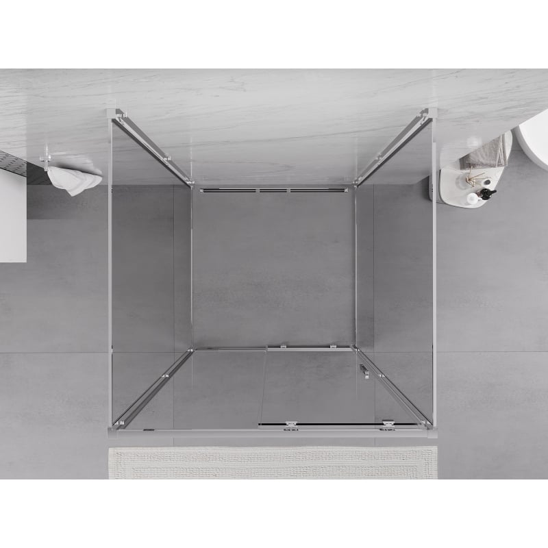 Mexen Exo-3S 3-стенна плъзгаща се душ кабина 110 x 110 см, прозрачна, хром