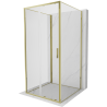 Mexen Exo-3S тристенна плъзгаща душ кабина 95 x 95 см, прозрачна, златна