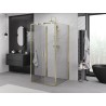 Mexen Exo-S 3S трисекторна плъзгаща се душ кабина 100 x 100 см, прозрачна, златна