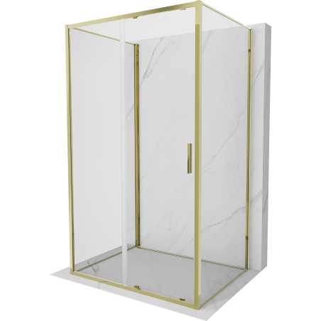 Mexen Exo-S 3S душ кабина 3-стенна плъзгаща се 95 x 120 см, прозрачна, златна