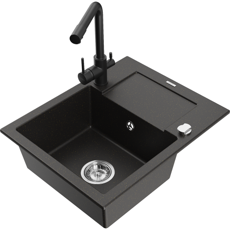 Mexen Enzo гранитна кухненска мивка с 1 корито, с отцедник и кухненски