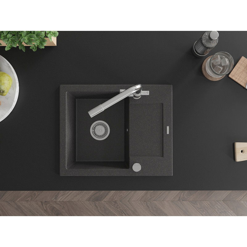 Mexen Enzo гранитна мивка с 1 отделение с отцедник и кухненски смесител Duero,